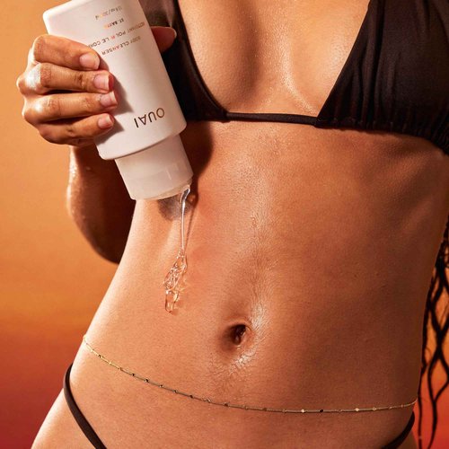 OUAI St. Barts Travel Bundle - Includes Scalp & Body Scrub, Foaming Body Cleanser, and Hydrating Body Cream - Travel Size Hair & Body Care (3 Count, 3.4 Oz/3.4 Oz/3 Oz)