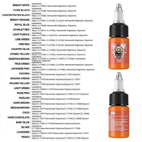 Hawink Tattoo Ink Set 1/2 oz (15ml) 28 Colors Pigment Kit Tattoo Supplies TI203-15-28