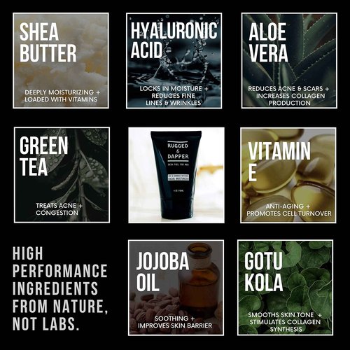 RUGGED & DAPPER - Daily Power Scrub Facial Cleanser and Age Defense Face Moisturizer Bundle