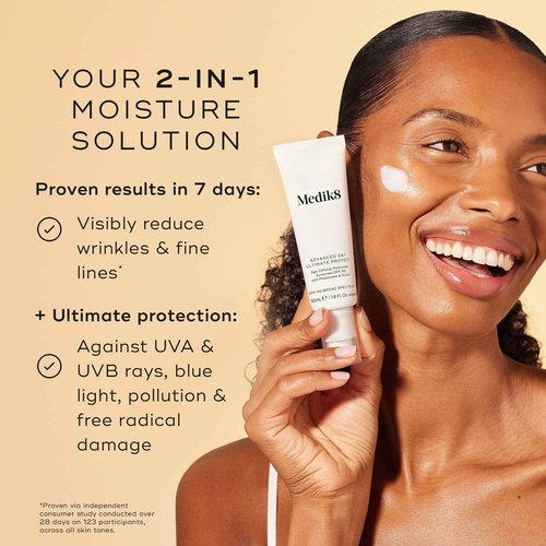 Medik8 Advanced Day Ultimate Protect - Daily Face Moisturizer with Hyaluronic Acid - SPF 50 UVA/UVB Moisturizer Face Cream - Gluten Free - 1.69 oz