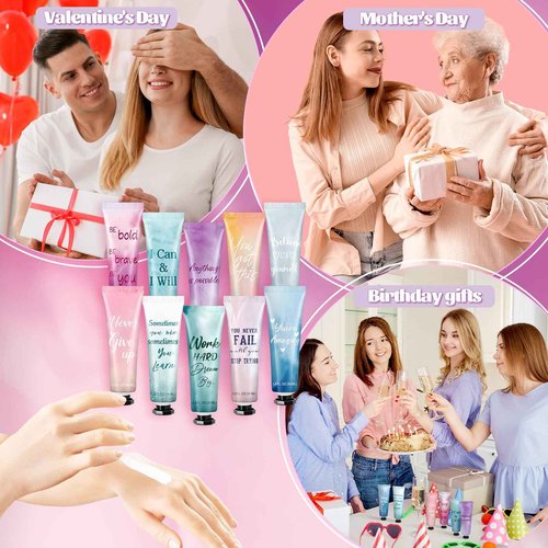 60 Pack Employee Appreciation Gifts Hand Cream Bulk Inspirational Natural Fragrance Hand Lotion Christmas Winter Thank You Gifts for Women Teacher Nurse Coworker Staff Team Birthday Baby Shower