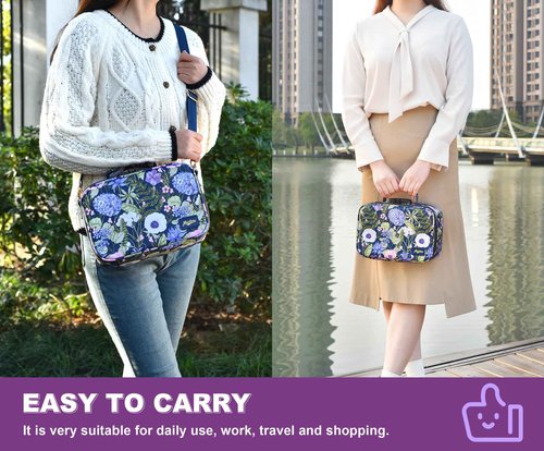 MAICHENG Storage Bag with Combination Lock Large Storage Container Cosmetic File Organizer Case Medicine Lock Box Portable Travel Storage Pouch Halloween Makeup Bag Purple