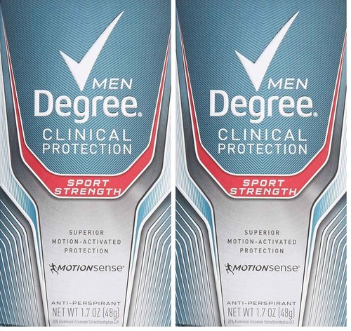 DEGREE Men Clinical Protection Sport Strength Antiperspirant & Deodorant, 1.7 Ounce, Pack of 6