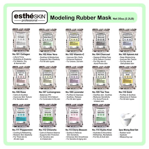 estheSKIN (2 pack) No.102 Aloe Vera Peel Off Type Modeling Rubber Mask Powder for Facial Skin Care Treatment, 35oz