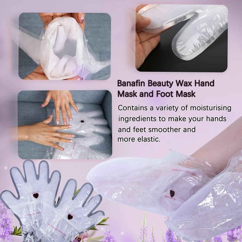 BACTIBLAST Paraffin Wax Gloves,Paraffin Hand & Foot Treatments and Booties Set for Intensive Hydration at Home Or Spa(Lavender) 2 Pair Hand & Foot Wax Gloves