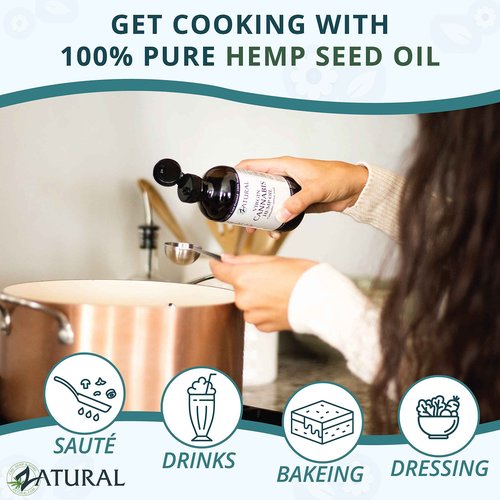 Zatural Hemp Oil 100% Pure Cold Pressed High Vegan Omegas 3 & 6 No Fillers or Additives Therapeutic Grade (1 Gallon)