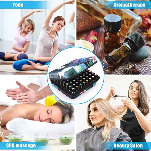 FITNATE Essential Oil Storage,Lotus 56 Bottles Essential Oil Case Shockproof, Waterproof and Durable, Holding 5/10/15 ml Bottles, Essential Oils Travel Case for Young Living Oils,Doterra Containers