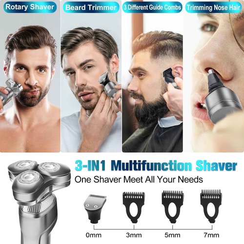 Electric Razor for Men,Upgrade Men’s Electric Shavers Rotary LED Display/Waterproof/Rechargeable, Shaver for Men Cordless Floating Head