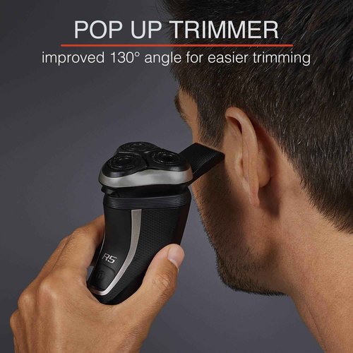 Remington R5 Style Series Rotary Shaver for Men, Smooth Glide for Sensitive Skin Comfort, Waterproof Rechargeable Electric Razor with Graphite Coating and Contour Technology