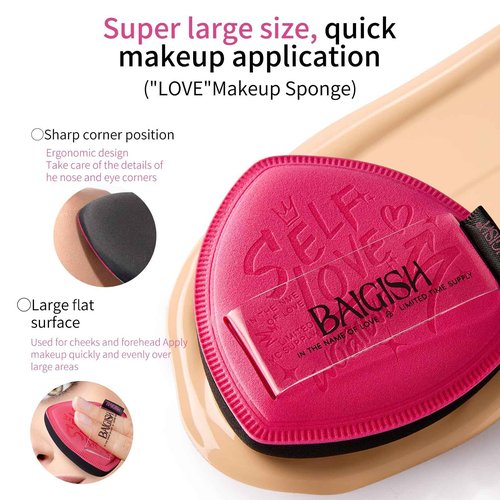 BAIGISH Makeup Brush Set Professional Foundation Brush for Foundation Powder Concealers Eye Shadows with 2 Makeup Sponge