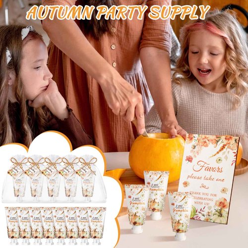 Dansib 48 Sets Fall Hand Cream Bulk Gifts for Guest Baby Shower Party Favors Travel Size Pumpkin Hand Cream with Thank You Cards for Autumn Thanksgiving Party Supplies(Fall Pumpkin)