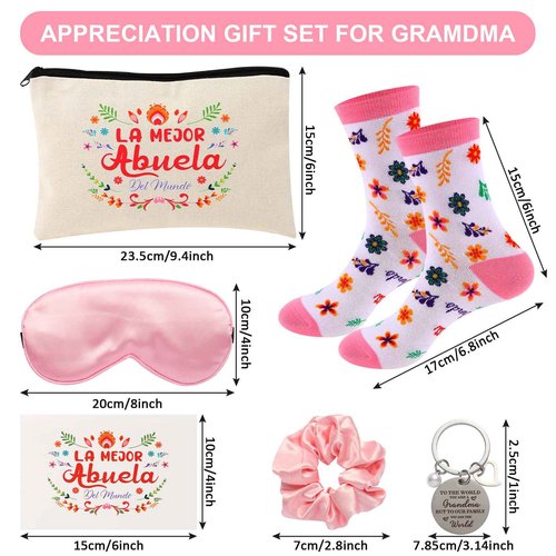 Kolewo4ever 12 Pieces Spanish Grandma Gifts Mothers Day Gifts Birthday Gift for Grandmom from Granddaughter Grandson,Best Grandma Gift for Gigi Grandmother
