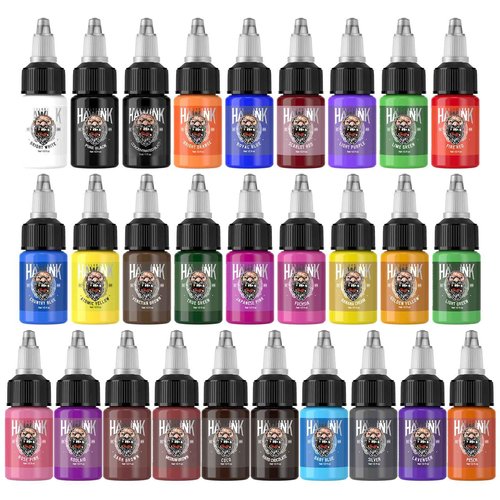 Hawink Tattoo Ink Set 1/2 oz (15ml) 28 Colors Pigment Kit Tattoo Supplies TI203-15-28