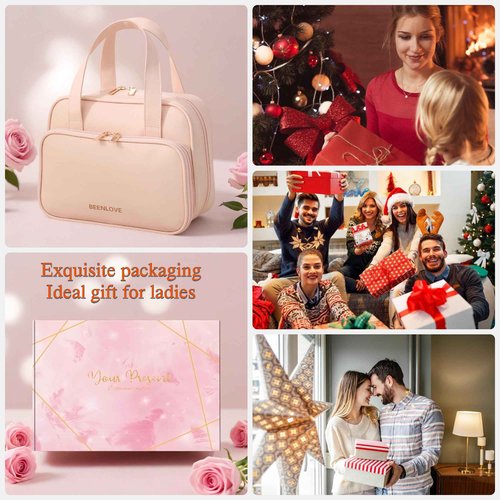 Travel Toiletry Bag|Large Capacity Toiletries Bag|Water-Resistant Organizer|Makeup Bag With Reinforced Handle&Multiple Pockets&Separate Compartments for Vacation,Camping,Business Trips (Pink)