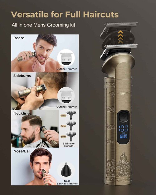 Vgrpro Hair Clippers for Men Professional, Cordless Hair Clippers for Hair Cutting, Mens Clippers and Trimmers Set, Electric Hair Trimmer for Men with Package Case