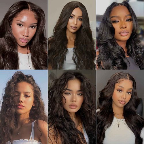 Frozen beauty 13x6 Lace Front Wigs,Glueless Synthetic HD Transparent Lace,200% Density Body Wave with Baby Hair,Pre-Plucked Frontal Wigs for Women 30 Inch,Natural Hairline (Brown-Body Wave)