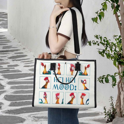 BWWKTOP Chicken Hei Hei Tote Bag Hei Hei Fans Gift Hei Hei Mood Shoulder Bag Hei Hei Merchandise (Hei Moods BG)