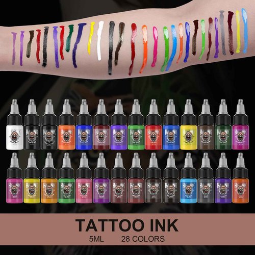 Hawink Tattoo Ink Set 1/2 oz (15ml) 28 Colors Pigment Kit Tattoo Supplies TI203-15-28