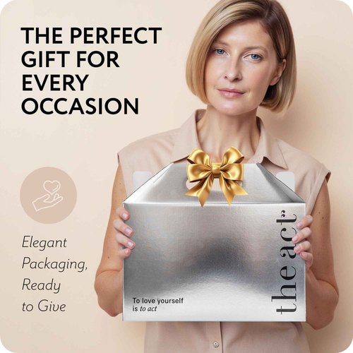 THE ACT 5-Step Face Care Set – Gift Set for Her Women Mom Wife Girlfriend – Micellar Water Cleansing Oil Face Scrub Day Cream Overnight Cream – Luxury Beauty Set - Birthday, Christmas , Vegan