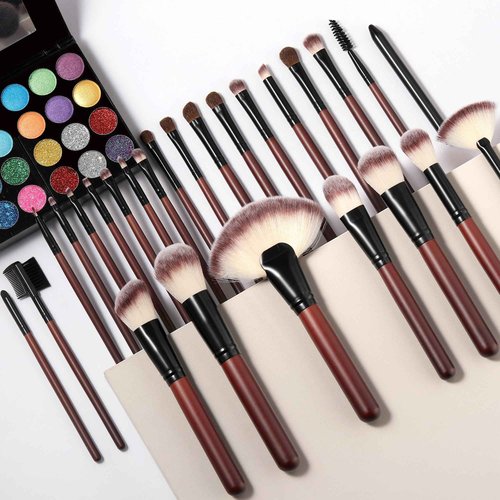 Yasingsi Makeup Brush Set Professional 26-Piece Makeup Brushes Set Premium Synthetic Foundation Powder Concealer Blush Eyeshadow Contour Makeup Brush Set with 2 Brush Bags