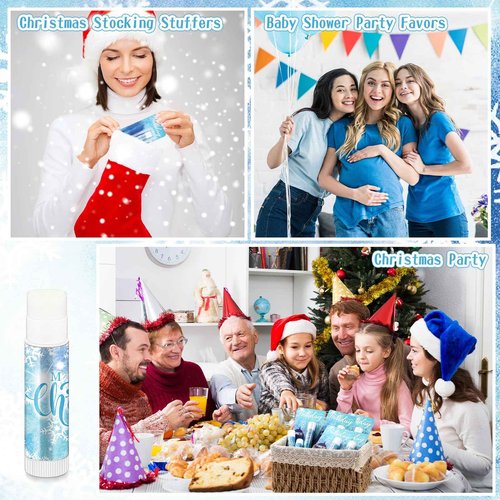 36 Pcs Christmas Snowflake Lip Balm Bulk Winter Honey Moisturizing Lip Balm Christmas Appreciation Gifts for Coworkers Teachers Employee Nurse Women Family Baby Shower Wedding Party Supplies