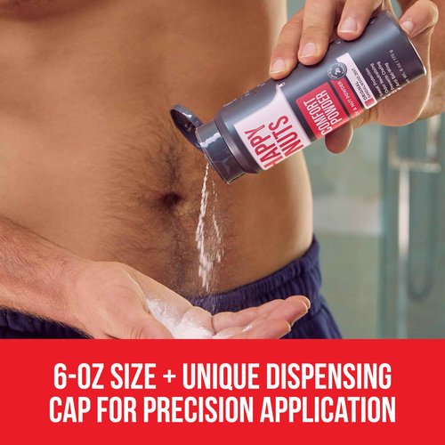 HAPPY NUTS Comfort Powder - Anti Chafing & Deodorant, Aluminum-Free, Sweat and Odor Control for Jock Itch, Groin and Men's Private Parts 6oz (6 Ounce (Pack of 3), Original)