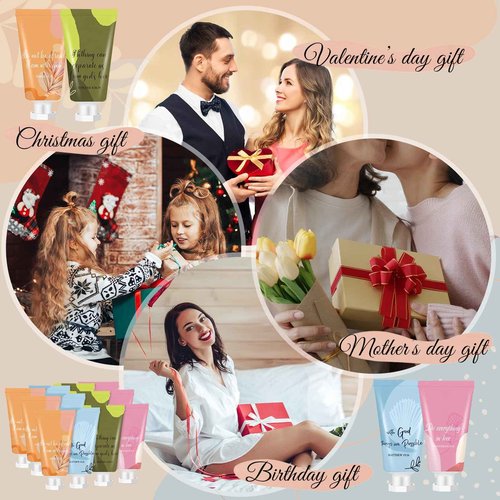 48 Pcs Christian Hand Lotion Bulk Gifts for Women Bible Verse Mini Travel Hand Cream Religious Thanksgiving Christmas Gift for Church Members Prayers Teachers Coworkers Homeless