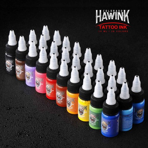 Hawink Tattoo Ink Set 1/2 oz (15ml) 28 Colors Pigment Kit Tattoo Supplies TI203-15-28