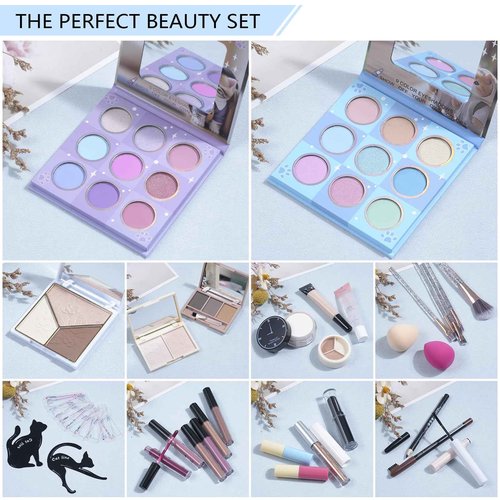 Makeup Kits For Girls Teens, Makeup Gift Set For Women with Eyeshadow Palettes, Brushes, Lip Gloss, Travel Make up Starter Kit For Beginners (C0912)