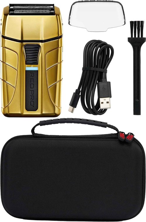 RED Pro Cord/Cordless Rechargable Titanium Foil Shaver and Men Grooming Pouch