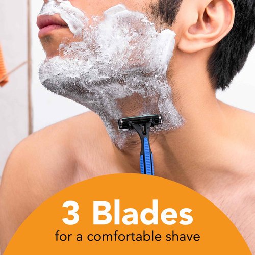BIC Comfort 3 Men's Disposable Razors, 3 Blade For a Smooth and Comfortable Shave, 1-Count