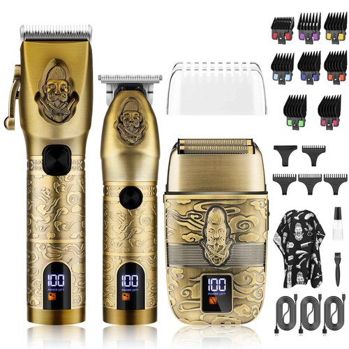 Lanumi Professional Hair Clipper Trimmer Set for Men Electric Shaver Razor Cordless Hair Cutting Barber Clippers Beard Trimmer Men’s Grooming Kit Gifts for him