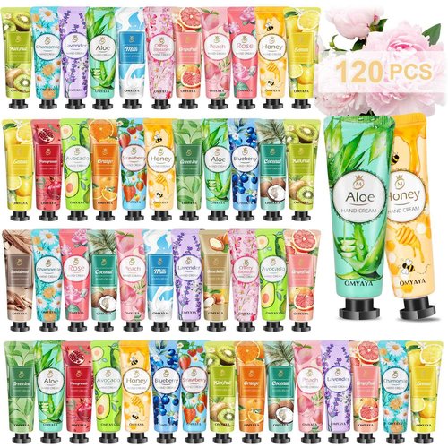 KIYTARBOO 120 Pack Hand Cream Gift Set, Travel Size Lotion, Mini Hand Creams, Teacher Appreciation Gifts, Hand Cream for Dry Cracked Hands, Bulk Christmas Gifts for Coworkers Adults Women Nurse