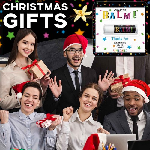 Sacubee 30 Pack Christmas Employee Appreciation Gifts Bulk Lip Balm Teacher Staff Team Xmas Thank You Gift You're the Balm Thanksgiving Party Favors Christmas Stocking Stuffers for Women Men Volunteer