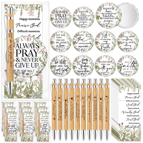 Dinifee 30 Sets Christmas Christian Gifts Bulk for Women Bible Verse Mini Compact Mirrors Makeup Mirrors Inspirational Religious Gifts for Church Ladies Pastor's Wife Sunday School