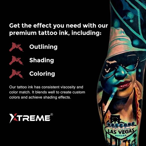 Xtreme Tattoo Ink Ukiyo-E Traditional Japanese Set - Explore Authentic Japanese Colors Inspired by Ukiyo-e Prints for Breathtaking Tattoo Artwork (Set of 10, 1/2 oz)