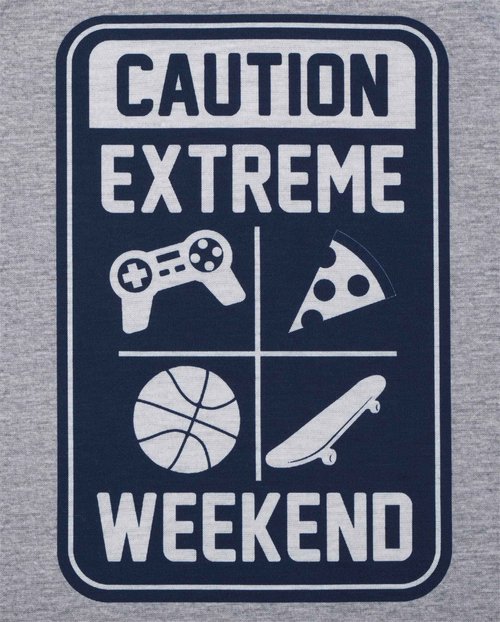The Children's Place,Long Sleeve Top and Pants 2 Piece Pajamas Sets,2 pack,CAUTION EXTREME/BRO CODE,Medium (7/8)
