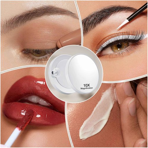 Kotdning Lighted Makeup Mirror, Hollywood Vanity Mirror with Lights, Three Color Lighting Modes, and 5X Magnification Mirror, Smart Touch Control, 360°Rotation