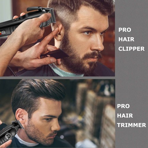 KEMEI 1827 Professional Hair Clippers for Men, Electric Beard Trimmer with Zero Gap T-Blade, Cordless Clippers and Trimmers Set with LED Display for Mens Gifts