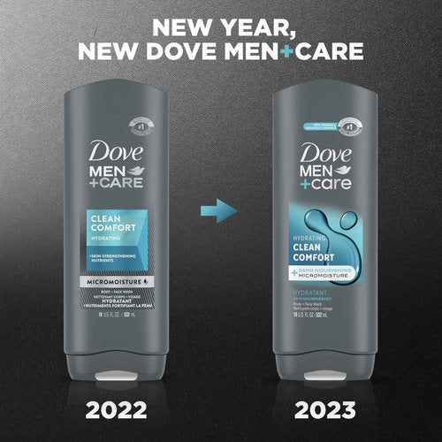 DOVE MEN + CARE Shower Tool for Stronger Skin - Active Clean Scrubs and Exfoliates, 4 Pack & Body & Face Wash