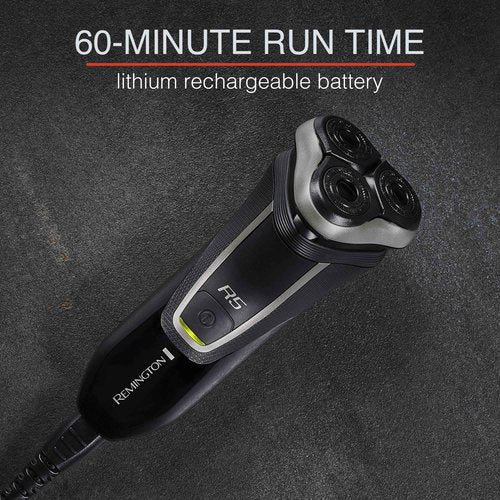 Remington R5 Style Series Rotary Shaver for Men, Smooth Glide for Sensitive Skin Comfort, Waterproof Rechargeable Electric Razor with Graphite Coating and Contour Technology