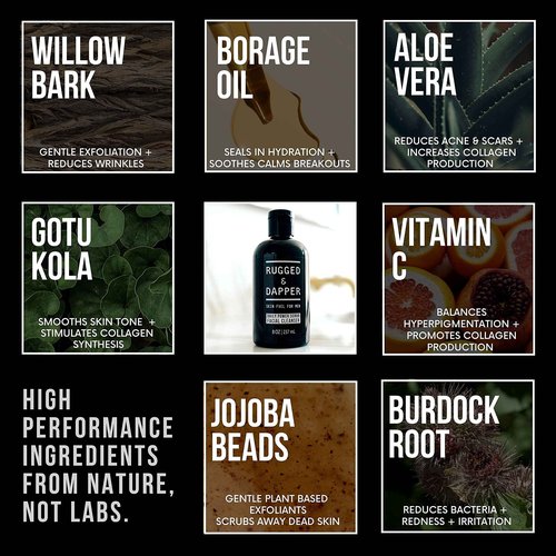 RUGGED & DAPPER - Daily Power Scrub Facial Cleanser and Age Defense Face Moisturizer Bundle