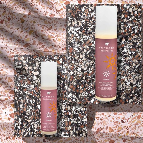 SUNDARI Gotu Kola & Lotus Body Oil, 3.4 Fl Oz, Soothing Daily Care Formula for Delicate Hydration, Firm and Tone Skin with Natural Botanicals