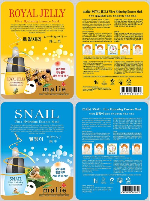 OBS lab 100 Pcs-Combo Ultra Hydraiting Essence Mask (10 types x 10 pcs), Korean Facial Mask Sheet, Skincare Moisturizing