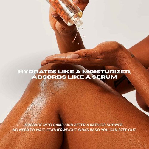OUI the People FEATHERWEIGHT Hydrating Body Gloss, Unscented, Skin Barrier Boosting Body Glow Oil for Deep Hydration, Softens, Firms, and Enhances Skin Health, Shimmer Body Oil, 3.3 oz