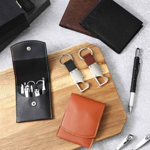 Huquary 12 Sets Christmas Gifts for Men Gifts Bulk Nail Clipper Multitool Pens Leather Wallet Keychain Party Favor