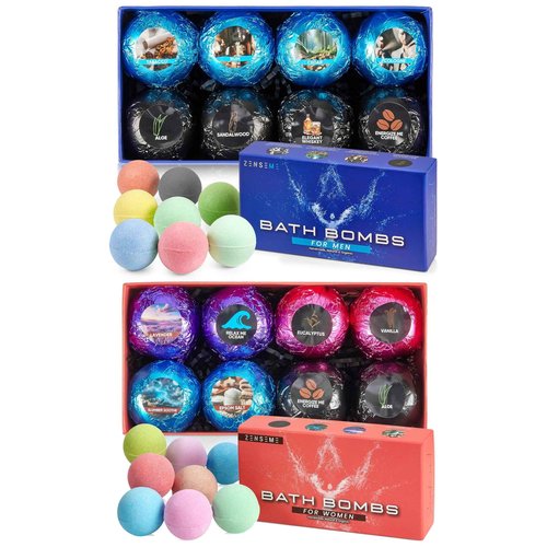 Bundle of 16 Bath Bombs for Men and Women - Organic Bath Bombs with Feminine Scents for Her - 2.5 Oz Gift Set of 16 Scented All Natural Bath Bombs with Natural Essential Oils