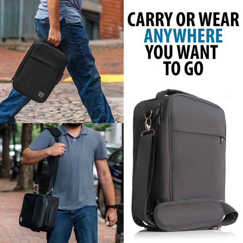 DANNHICH Extra Large Storage Case with Combination Lock, Carbon Lined Scent Filtration Technology, Lockable Medicine Bag for travel with YKK Zippers-Shoulder Strap-Black